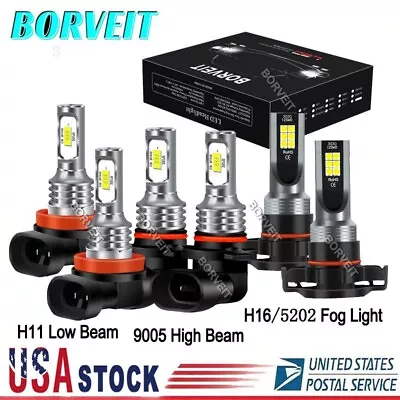 6x 6000K White LED Headlight Fog Light Bulbs Kit For Chevrolet Avalanche 2007-13 • $35.27