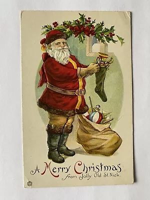 Santa Claus Stecher Vintage Antique Embossed Christmas Postcard 659 • $9