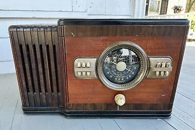 1940 Zenith 8S443 Antique Radio - Massive Black Dial Tabletop Works - Read! • $19.99