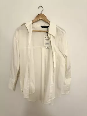 Zara White Button Up Shirt Brand New With Tags Size M • $25