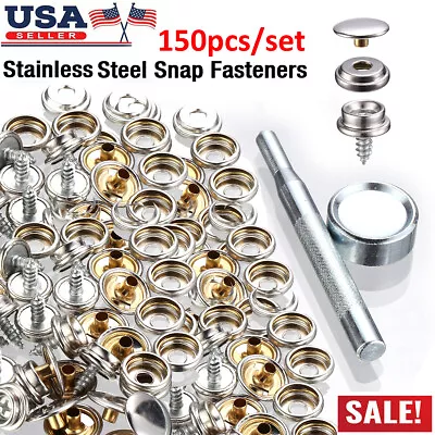 150pcs Canvas Snap Stainless Steel Boat Cover Kit SL Marine Fastener Repair Kit • $12.43