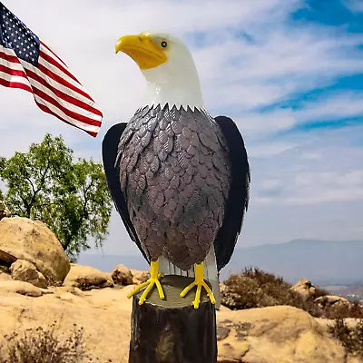 Bald Eagle Outdoor Metal Yard Art Statue And Sculpture For Garden Lawn Patio • $73.90