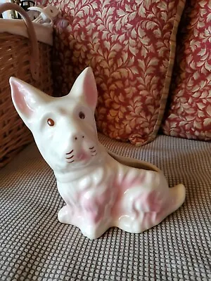 Vintage McCoy Pottery 1950's Pink Terrier Scottie Cairn Dog Figural Planter  • $19.90