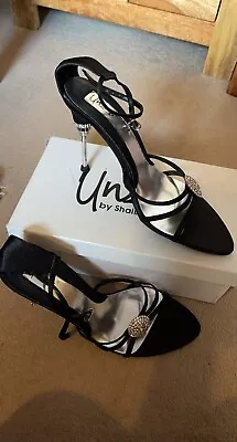 Unze Brand New Size Uk 7 Ladies Womens Strap Ankle Chain Diamante Stone Heels • £18