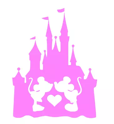 Disney Custom Kissing Mickey/Minnie Castle Vinyl Decal Wall • $4.99