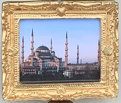 Gold Framed Picture Print Of A Mosque Tumdee 1:12 Scale Doll House Miniature Art • $4.09