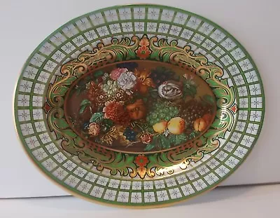 Vintage Daher Decorated Ware Oval Tin Tray Wall Hanging Floral NY  #2 • $10.95