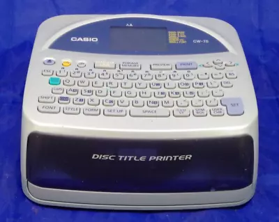 Casio Disc Title Printer CW-75 Qwerty Keyboard Tested Needs New Ink READ • $39.95