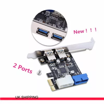 £11.61 • Buy 2 Ports 19Pin PCI-E PCI Express To USB 3.0 Expansion Card Adapter For WIN710XP