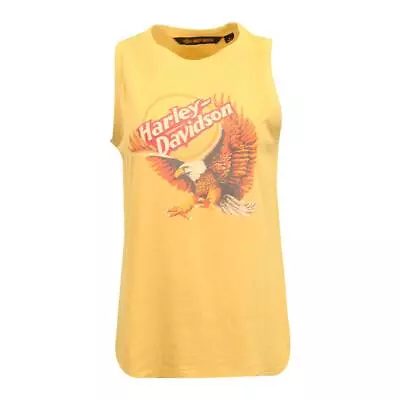 Harley-Davidson Women's Tank Top Golden Tan Printed Eagle Muscle (S08) • $16.50