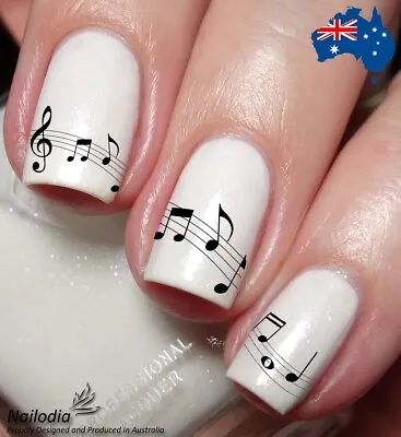 Music Note Nail Art Decal Sticker Water Transfer Slider - Musician Theme • $3.53