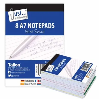 8 A7 Notebooks Lined Paper - Small Easy Notepads Lined Paper Writing Jotter • £3.29