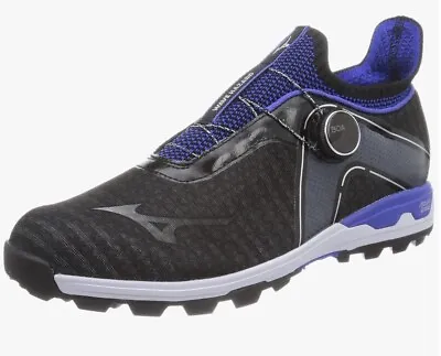 MIZUNO Golf Shoes WAVE HAZARD BOA WIDE 51GM2170 Color: Black Blue  Width:3E NEW • $109.90