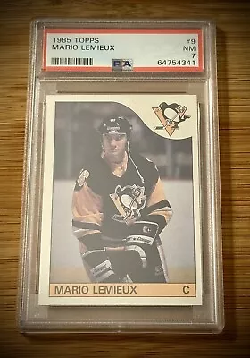 1985 Topps Mario Lemieux #9 RC PSA 7 • $300