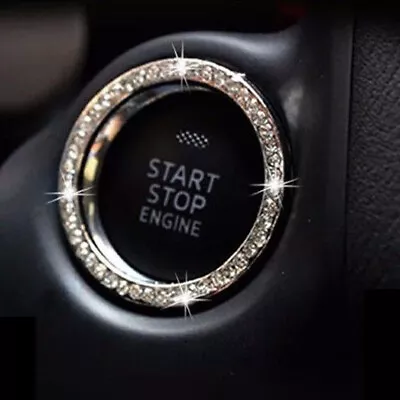 1Pc Silver Auto Car SUV Decorative Button Start Switch Diamond Ring Accessories • $3.63