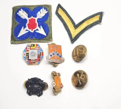 Vintage Military Memorabilia Patches Buttons & Pins Lot Of 8 • $20