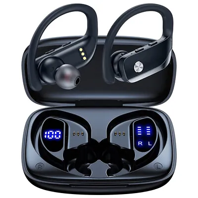 Bluetooth Headset 5.1 TWS Wireless Earphones Earbuds Headphones Stereo Ear Hook • $21.49