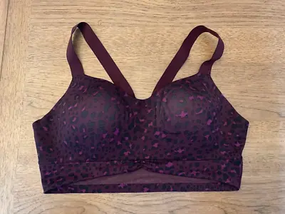 Victoria's Secret Purple Animal LARGE Love Cloud Ruched Sport Bra VS • $19.99