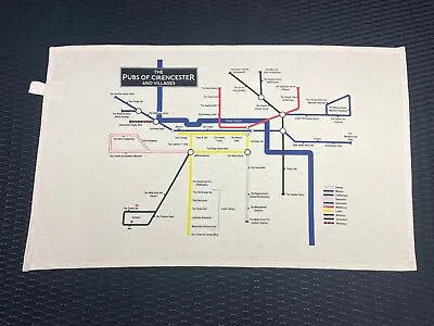 Pub Map Of Cirencester Tea Towel • £8.50