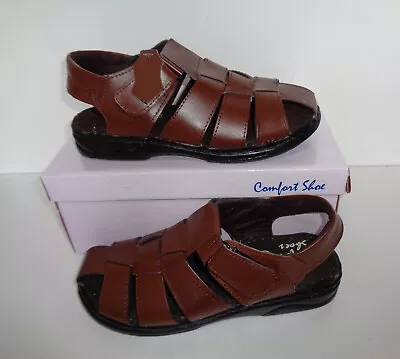 Mens Leather Sandals Walking Comfort Trekking Summer New Shoes UK Sizes 6-11 • £13.48