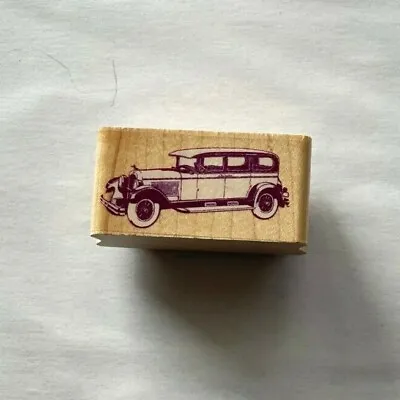 Nostalgic Car Wooden Wood Rubber Stamp 2  Classic Gangster Old Timey Antique  • $13.45