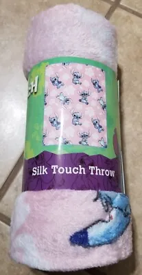 Disney Stitch Floral Pink 40 X 50 Inch Silk Touch Throw Blanket • $20