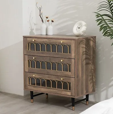 Modern Brown Wooden Chest Of Drawers For Bedroom Living Room Hallway Nursery • £149.99