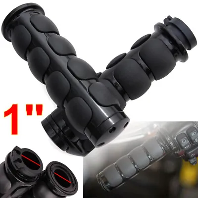 1  Motorcycle Handle Bar Hand Grips W/ Throttle CHROME For Harley Honda Kawasaki • $32.85