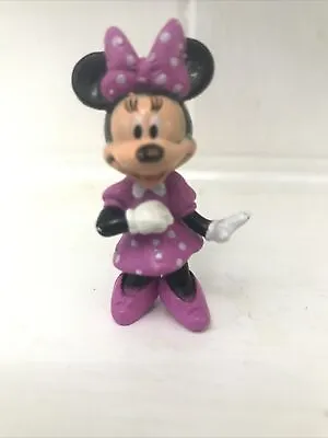 2” Disney Minnie Mouse Figure In Pink Spotty Dress High Heels  Collectible Cake • £2.50
