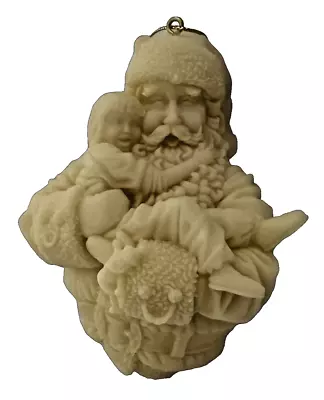 Mark Klaus Resin Sculpted “Loving Santa Claus Holding Child” Christmas Ornament • $18.99