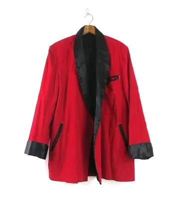 Vintage 1960s Red Vintage Smoking Jacket Coat / AS IS / Men's Medium • $40