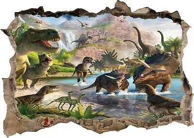 £19.95 • Buy Dinosaurs Lake Animals Jungle 3D Window Wall Sticker Poster Decal Mural 9-8-2