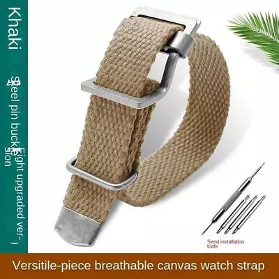 Vintage Premium Canvas Nylon Watch Band Retro Army Pilot Troop Ballistic Strap • $19.99