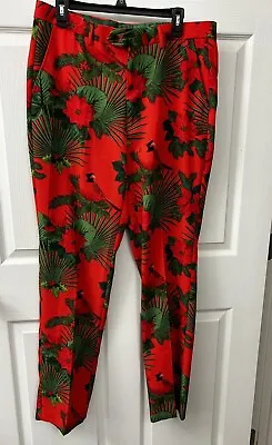 Shinesty Men’s Christmas Dress Pants Cardinals And Poinsettas 34x34 • $29.99