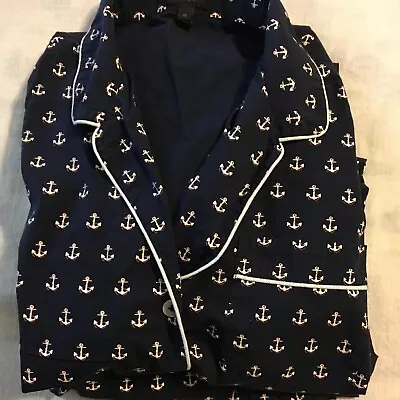 J. CREW Women's Medium Nautical Navy Pajama Set   EUC • $44.99