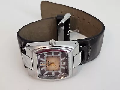 Men's Mossimo Watch W/Leather Brown Band 1  Across-8  Total Length-Free Shipping • $17.99