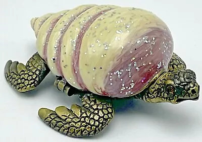 Metal Enamel Sea Turtle Trinket Stash Ring Box Hinged Magnetic • $29.95