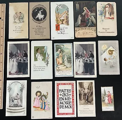 Lot Of Vintage & Antique Catholic Communion Holy Cards In French - Group D • $7.99