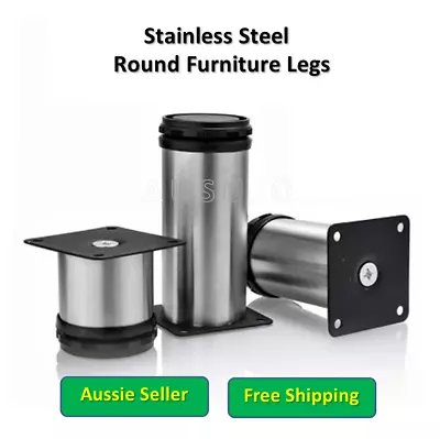 $18 • Buy 4x Adjustable Furniture Legs Stainless Steel 60-200mm Kitchen Cabinet Couch Sofa