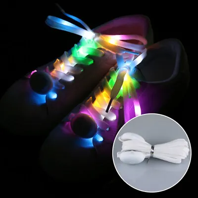 £4.79 • Buy LED Shoe Laces Flash Light Up Colours Glow Flashing Cotton Shoelaces Cool Party