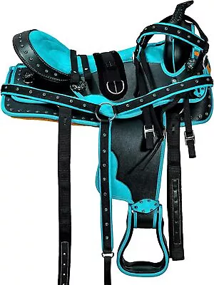 New Style Western Synthetic Pleasure Barrel Trail Horse Saddle & Tack Set Free • $398