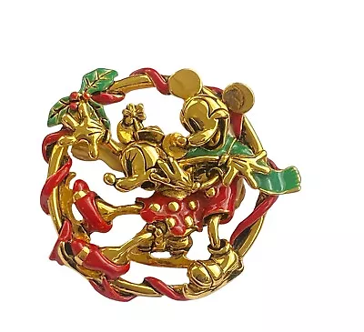 Vintage Signed NAPIER & DISNEY Mickey & Minnie Mouse Collectable 90s Brooch Pin • $55