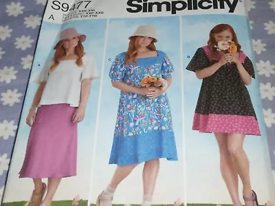 Simplicity 9477 Misses Easy Muu Muu Style Dresses & Top  Pattern-new-uncut-4-26 • $8.99