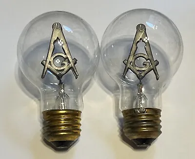 Masonic Lodge Altar Light Bulb - LOT OF 2 - Mason Square And Compass • $59.99