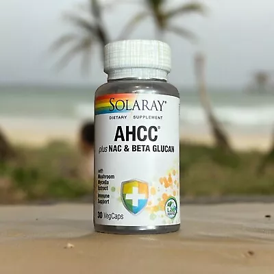 SOLARAY AHCC Plus NAC & Beta Glucan Immune System Support (BRAND NEW) 30 VegCaps • $29.99