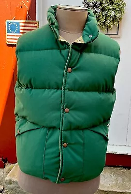 Penfield Trailwear Down Vest Hunter Green Snap USA Made Vintage 80s Men's L • $59.99