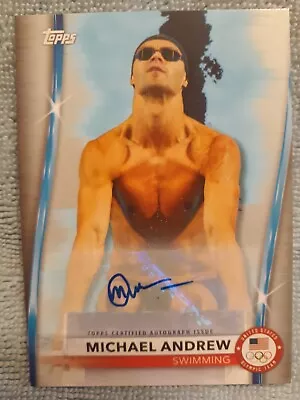 MICHAEL ANDREW 2020 Topps Olympics SILVER AUTOGRAPH Card #22 18/50 Swimming • $11.59