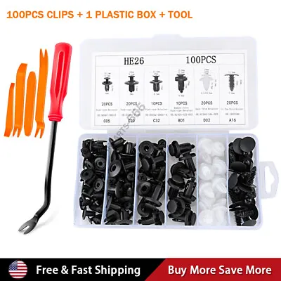 100 PCS Box Set Bumper Fender Liner Push Type Clips With Tool For Chrysler Jeep • $10
