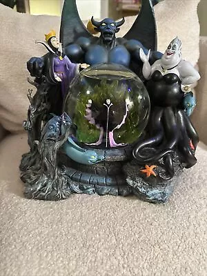 Disney Villains Light-Up Musical Snow Globe Maleficent Chernabog Evil Queen • $500