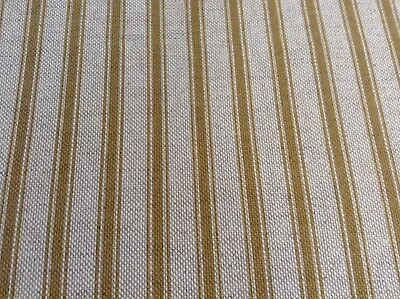 Fabric Linen  Fabric Ticking Stripe Ochre Yellow  Curtain Blind Upholstery • £17.99